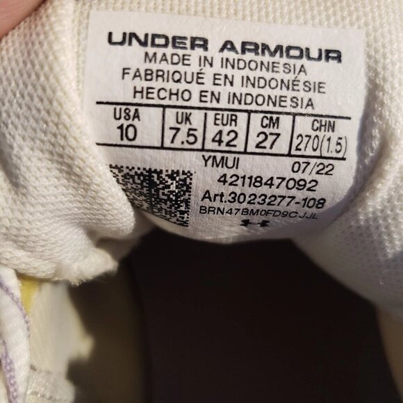 Under Armour Charged Gemini Low Top Athletic Shoes White Pink Womens Size 10 - Picture 7 of 7